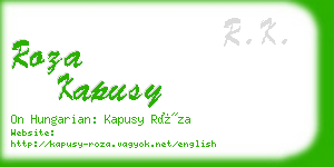 roza kapusy business card